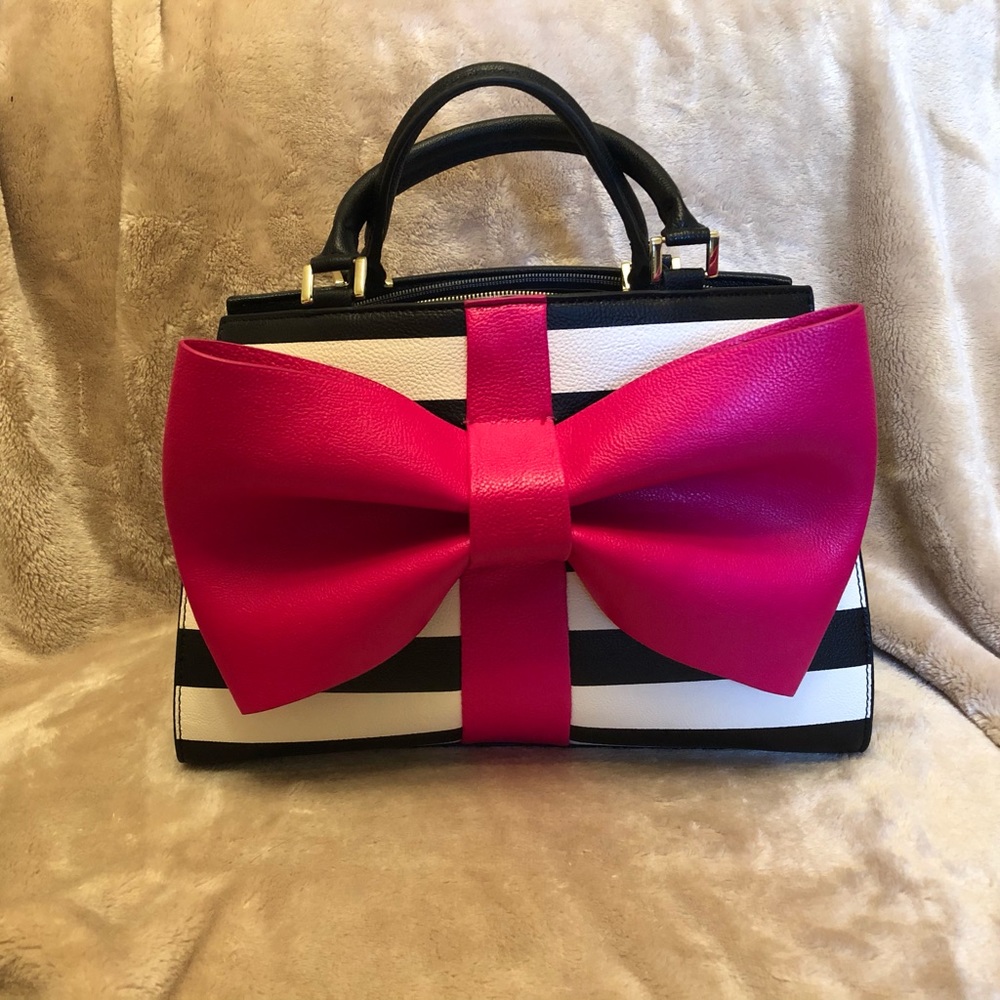 Betsey Johnson Pink Bow Satchel/Crossbody
